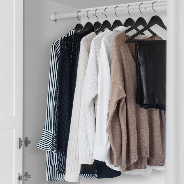 Alt view image 4 of 6 - Casafield - 40 Black Wooden Suit Hangers - Premium Lotus Wood with Notches & Chrome Swivel Hook for Dress Clothes, Coats, Jackets, Pants, Shirts, Skirts