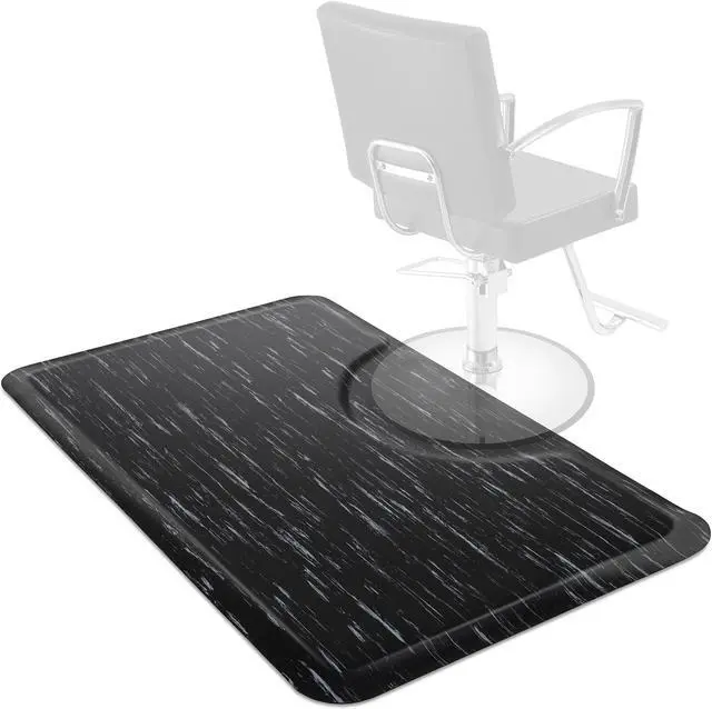 Main image of Saloniture 3 ft. x 5 ft. Salon & Barber Shop Chair Anti-Fatigue Floor Mat - Marble Rectangle - 1/2 in. Thick