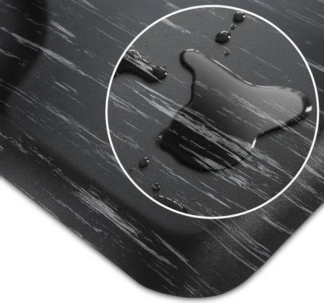 Alt view image 4 of 6 - Saloniture 3 ft. x 5 ft. Salon & Barber Shop Chair Anti-Fatigue Floor Mat - Marble Rectangle - 1/2 in. Thick