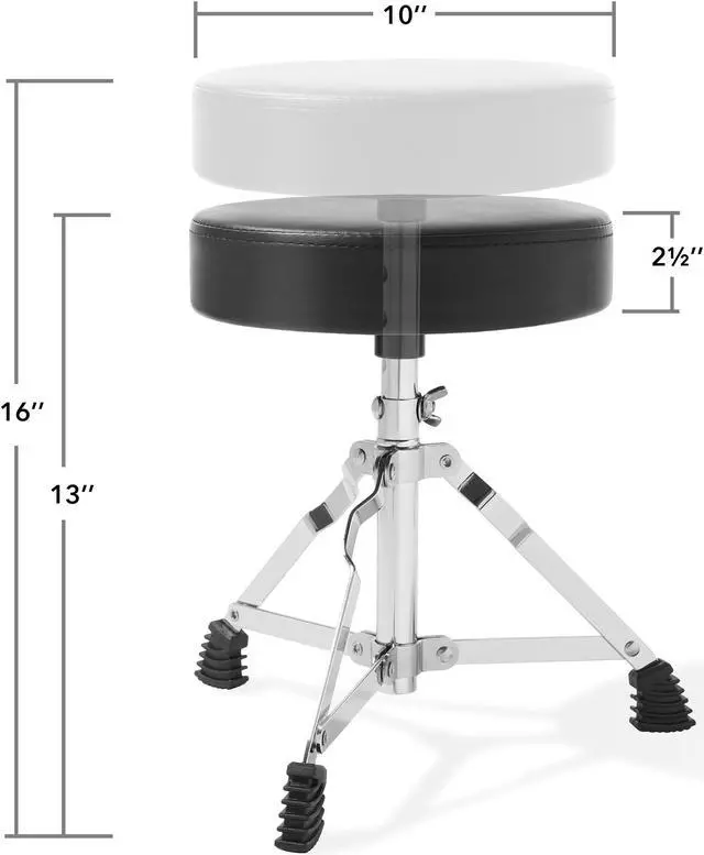 Alt view image 6 of 6 - Gammon Percussion 5-Piece Junior Starter Drum Kit with Cymbals, Hardware, Sticks, & Throne - Black