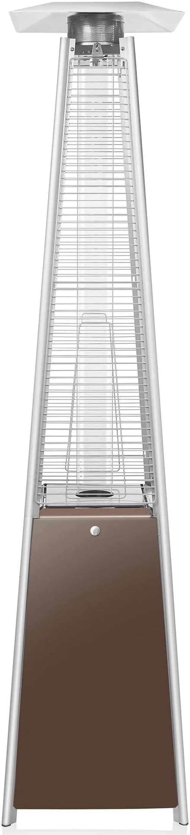 Alt view image 2 of 6 - Casafield Outdoor Propane Patio Heater with Wheels, Mocha - Modern Dancing Flame, Commercial & Residential, Uses Standard 20lb LP Gas Tank