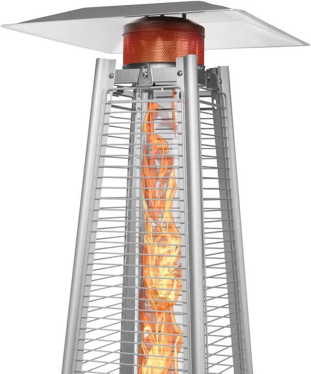Alt view image 3 of 6 - Casafield Outdoor Propane Patio Heater with Wheels, Mocha - Modern Dancing Flame, Commercial & Residential, Uses Standard 20lb LP Gas Tank