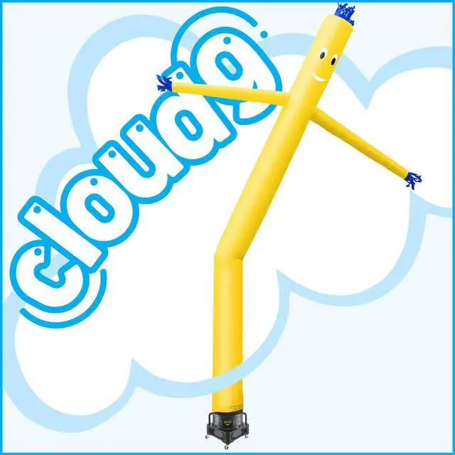 Alt view image 5 of 6 - Cloud 9 Inflatable Wacky Waving Tube Man with Blower, Yellow 20 ft Dancing Air Puppet with Flailing Arms