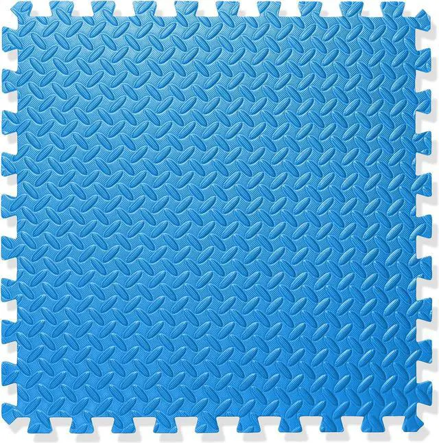 Alt view image 5 of 6 - Philosophy Gym Pack of 6 Exercise Flooring Mats - 24 x 24 Inch Foam Rubber Interlocking Puzzle Floor Tiles - Blue