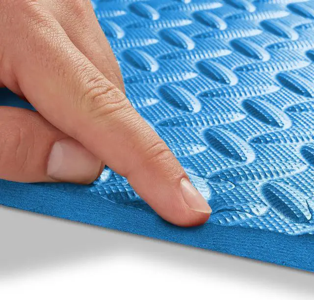 Alt view image 6 of 6 - Philosophy Gym Pack of 6 Exercise Flooring Mats - 24 x 24 Inch Foam Rubber Interlocking Puzzle Floor Tiles - Blue