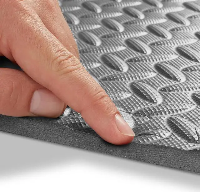 Alt view image 6 of 6 - Philosophy Gym Pack of 6 Exercise Flooring Mats - 24 x 24 Inch Foam Rubber Interlocking Puzzle Floor Tiles - Gray