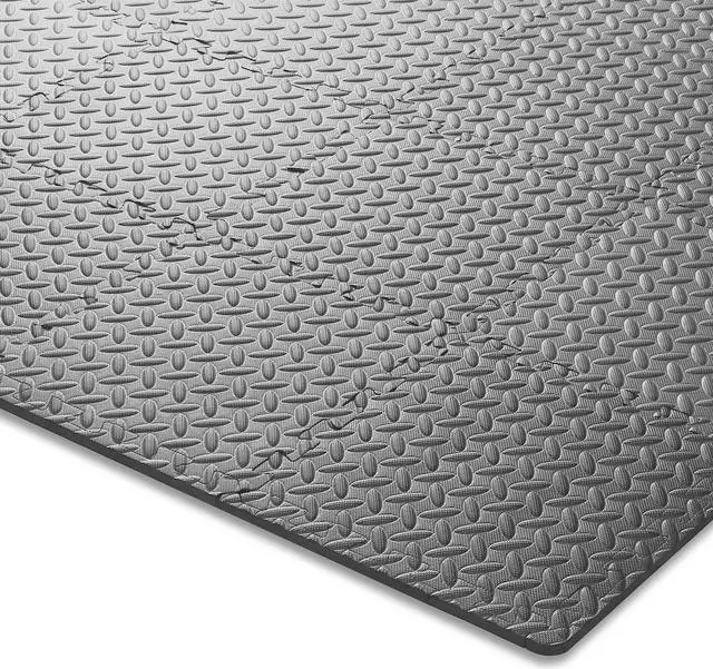 Alt view image 3 of 6 - Philosophy Gym Pack of 36 Exercise Flooring Mats - 12 x 12 Inch Foam Rubber Interlocking Puzzle Floor Tiles - Gray