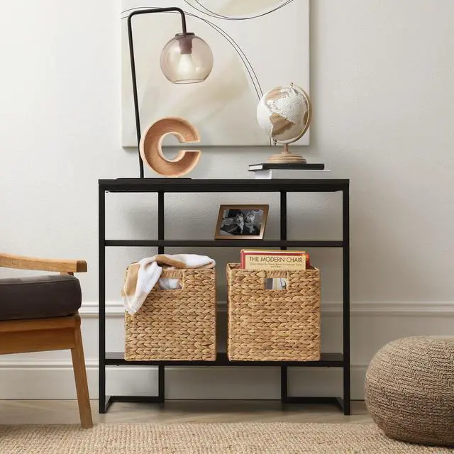 Alt view image 2 of 6 - Casafield 12" x 12" Water Hyacinth Storage Baskets, Natural - Set of 6 Collapsible Cube Organizers, Woven Bins for Bathroom, Bedroom, Laundry, Pantry, Shelves