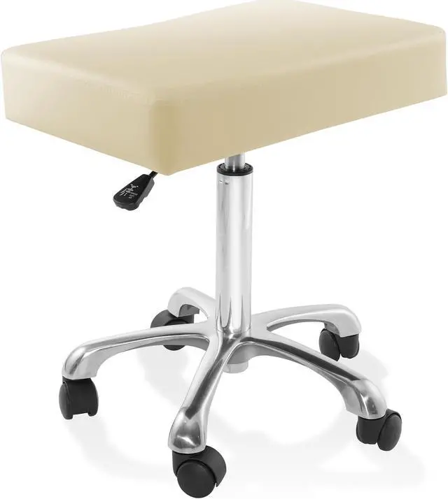 Main image of Saloniture Rolling Hydraulic Salon Stool with Large Seat - Adjustable Swivel Chair for Spa, Shop, Salon, Massage, Medical, Work or Office, Cream