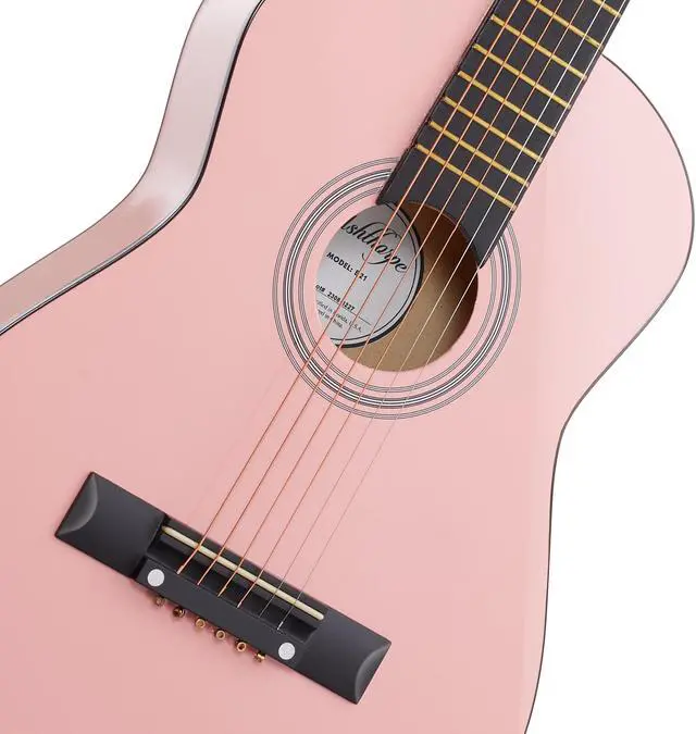 Alt view image 2 of 6 - Ashthorpe 30-inch Beginner Acoustic Guitar Package (Pink), Basic Starter Kit w/ Gig Bag, Strings, Strap, Tuner, Picks