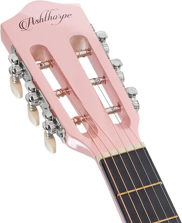Alt view image 3 of 6 - Ashthorpe 30-inch Beginner Acoustic Guitar Package (Pink), Basic Starter Kit w/ Gig Bag, Strings, Strap, Tuner, Picks