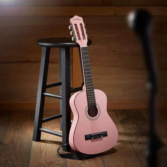 Alt view image 6 of 6 - Ashthorpe 30-inch Beginner Acoustic Guitar Package (Pink), Basic Starter Kit w/ Gig Bag, Strings, Strap, Tuner, Picks