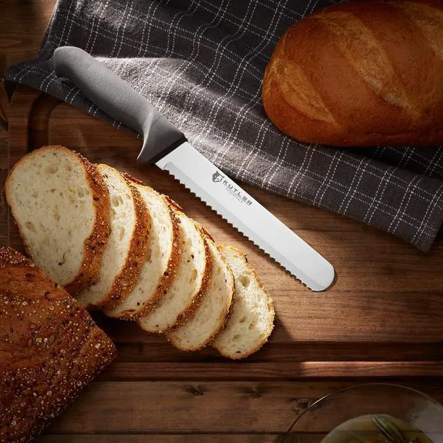 Alt view image 2 of 6 - KUTLER Professional 8-Inch Bread Knife and Cake Slicer with Serrated Edge - Ultra-Sharp Stainless Steel Cutlery