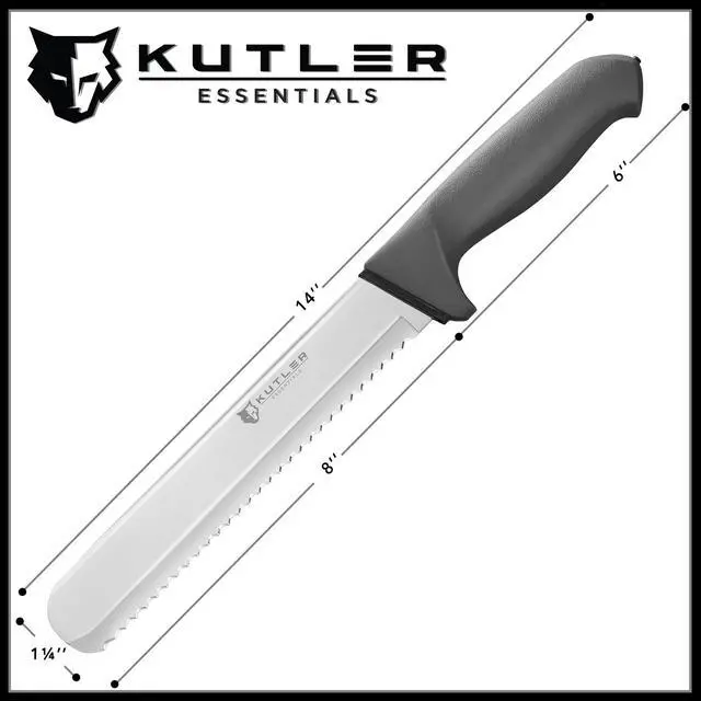 Alt view image 6 of 6 - KUTLER Professional 8-Inch Bread Knife and Cake Slicer with Serrated Edge - Ultra-Sharp Stainless Steel Cutlery