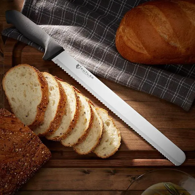 Alt view image 2 of 6 - KUTLER Professional 14-Inch Bread Knife and Cake Slicer with Serrated Edge - Ultra-Sharp Stainless Steel Cutlery