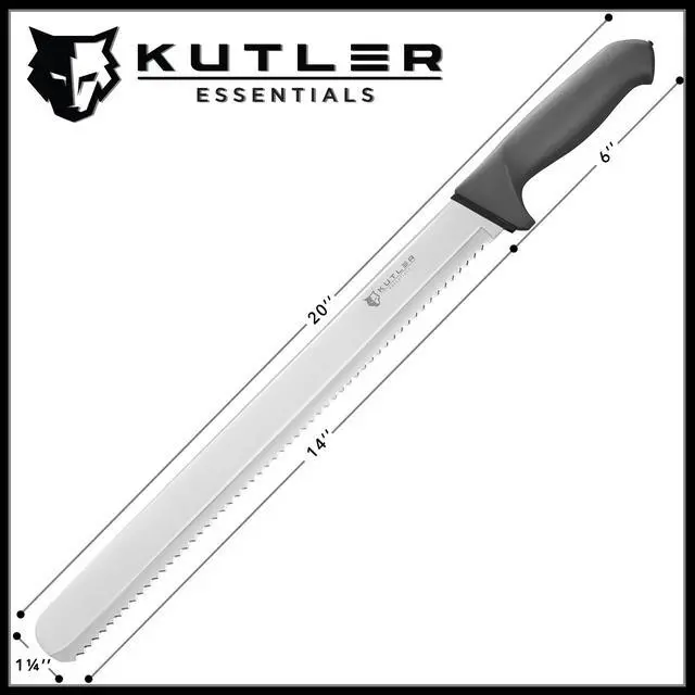Alt view image 6 of 6 - KUTLER Professional 14-Inch Bread Knife and Cake Slicer with Serrated Edge - Ultra-Sharp Stainless Steel Cutlery