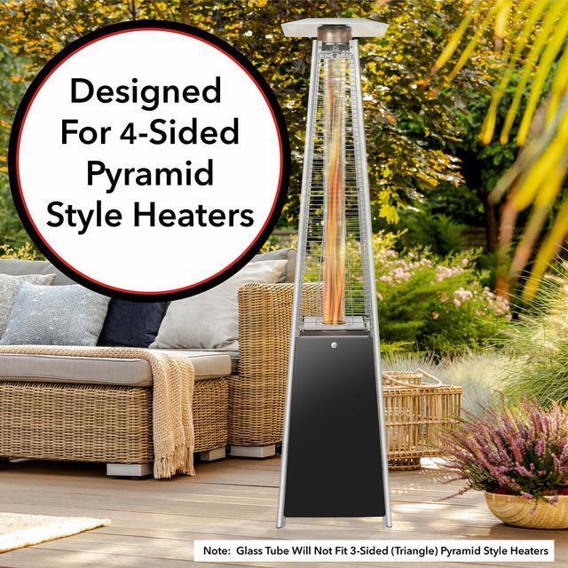 Alt view image 4 of 6 - 49.5" Tall Quartz Glass Tube Replacement with Rubber Ring for 4-Sided Pyramid Style Outdoor Patio Heaters by Casafield