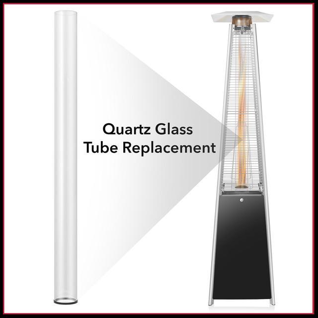 Alt view image 6 of 6 - 49.5" Tall Quartz Glass Tube Replacement with Rubber Ring for 4-Sided Pyramid Style Outdoor Patio Heaters by Casafield