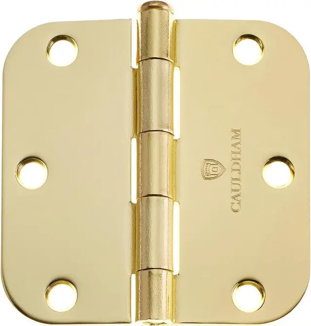 Alt view image 3 of 6 - Cauldham (12 Pack) Heavy-Duty 3-1/2" Interior Door Hinges with 5/8" Radius Corners - Brass