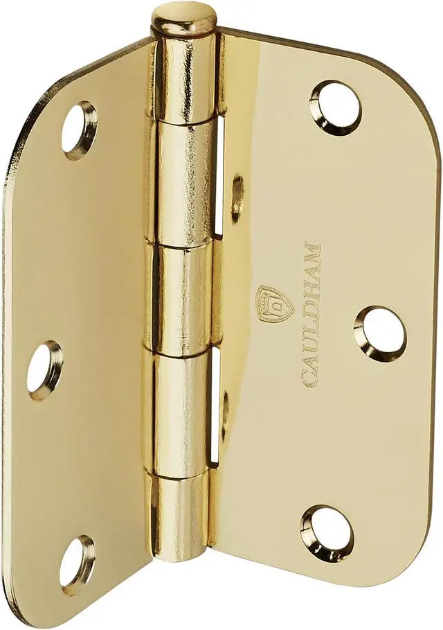 Alt view image 5 of 6 - Cauldham (12 Pack) Heavy-Duty 3-1/2" Interior Door Hinges with 5/8" Radius Corners - Brass