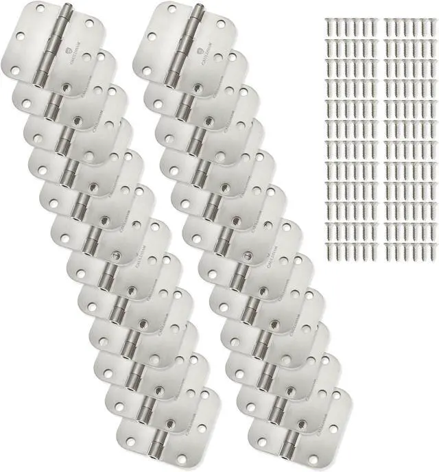 Alt view image 2 of 6 - Cauldham (24 Pack) Heavy-Duty 3-1/2" Interior Door Hinges with 5/8" Radius Corners - Satin Nickel