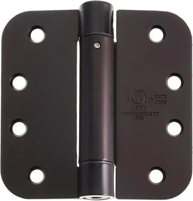 Alt view image 3 of 6 - Cauldham (2 Pack) Heavy-Duty 4" Self-closing Spring Door Hinge with 5/8" Radius Corners, UL Listed - Oil Rubbed Bronze