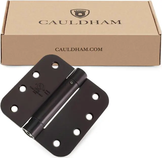 Alt view image 6 of 6 - Cauldham (2 Pack) Heavy-Duty 4" Self-closing Spring Door Hinge with 5/8" Radius Corners, UL Listed - Oil Rubbed Bronze