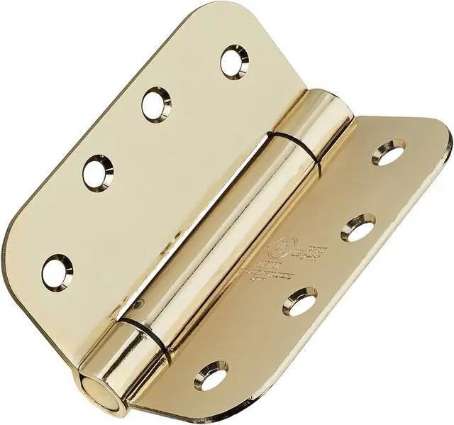 Alt view image 5 of 6 - Cauldham (2 Pack) Heavy-Duty 4" Self-closing Spring Door Hinge with 5/8" Radius Corners, UL Listed - Brass
