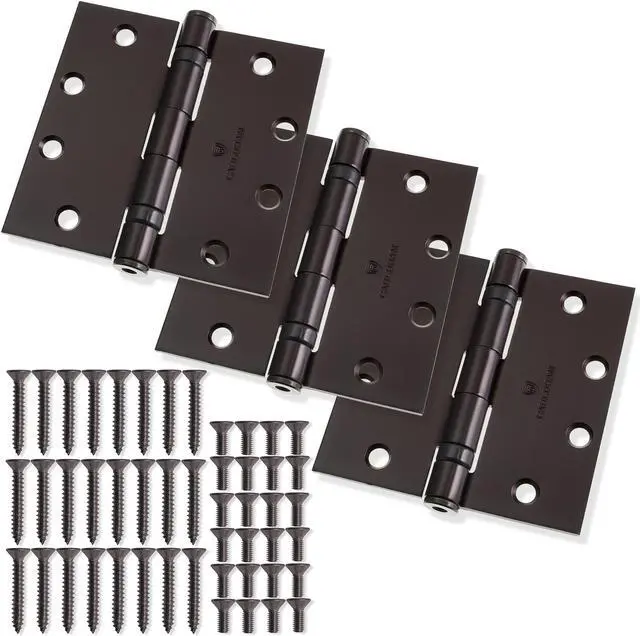 Alt view image 2 of 6 - Cauldham (3 Pack) Commercial-Grade 4-1/2" Full Mortise Ball-Bearing Door Hinges - Oil Rubbed Bronze
