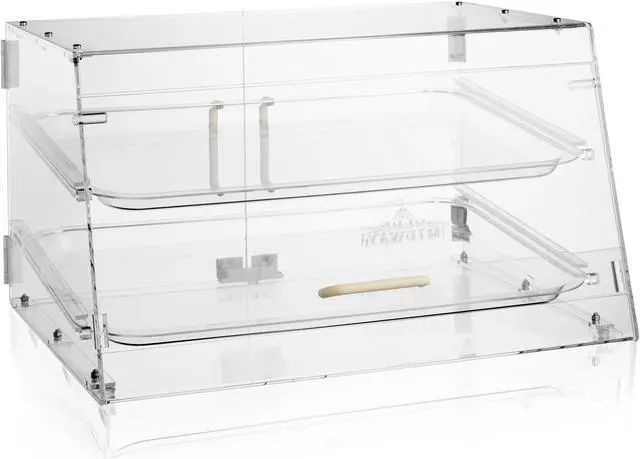 Alt view image 2 of 6 - Olde Midway Pastry Display Case - 2-Tier, Commercial Acrylic Countertop Bakery Display Cabinet with Removable Trays