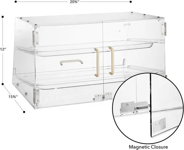 Alt view image 5 of 6 - Olde Midway Pastry Display Case - 2-Tier, Commercial Acrylic Countertop Bakery Display Cabinet with Removable Trays