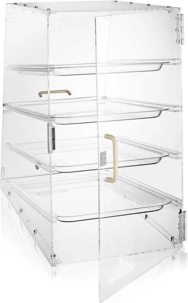 Main image of Olde Midway Pastry Display Case - 4-Tier, Commercial Acrylic Countertop Bakery Display Cabinet with Removable Trays