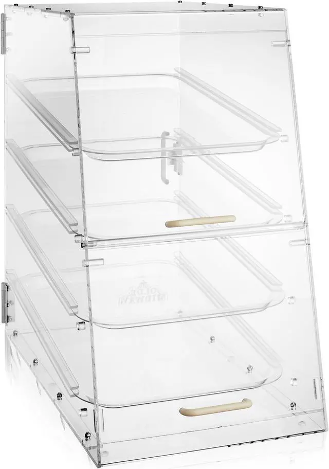 Alt view image 2 of 6 - Olde Midway Pastry Display Case - 4-Tier, Commercial Acrylic Countertop Bakery Display Cabinet with Removable Trays