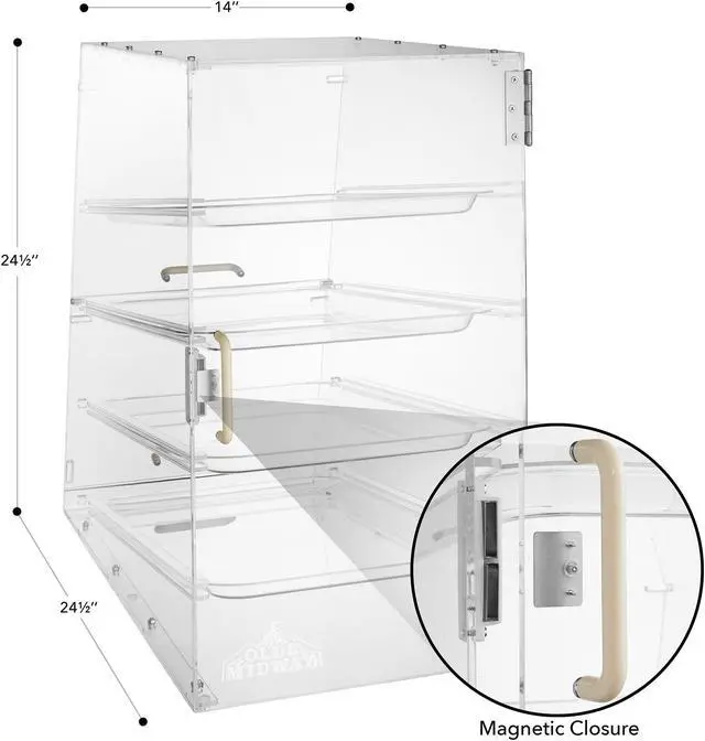 Alt view image 5 of 6 - Olde Midway Pastry Display Case - 4-Tier, Commercial Acrylic Countertop Bakery Display Cabinet with Removable Trays