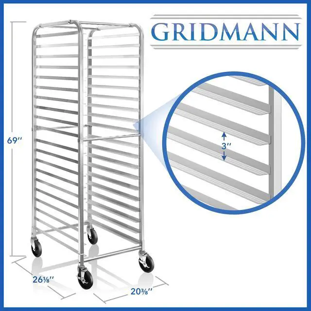 Alt view image 8 of 9 - Gridmann Commercial Bun Pan Bakery Rack - 20 Sheet