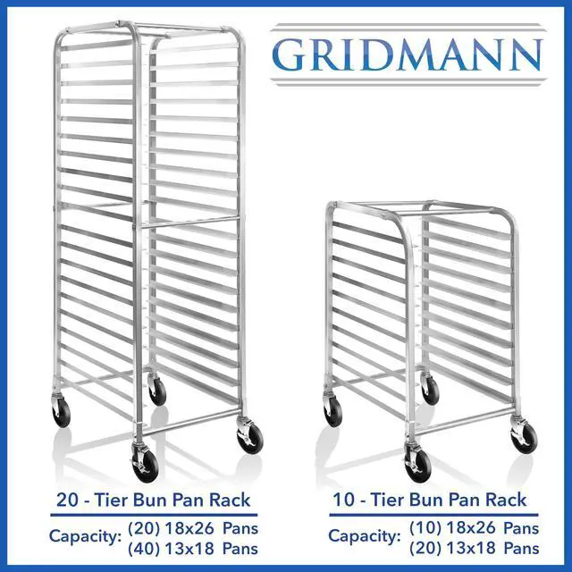 Alt view image 8 of 8 - GRIDMANN Commercial Bun Pan Bakery Rack - 10 Sheet