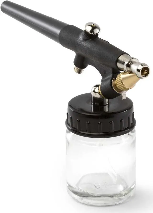 Alt view image 2 of 6 - PointZero Single-action 22cc Siphon-feed Airbrush Set - .8mm Nozzle