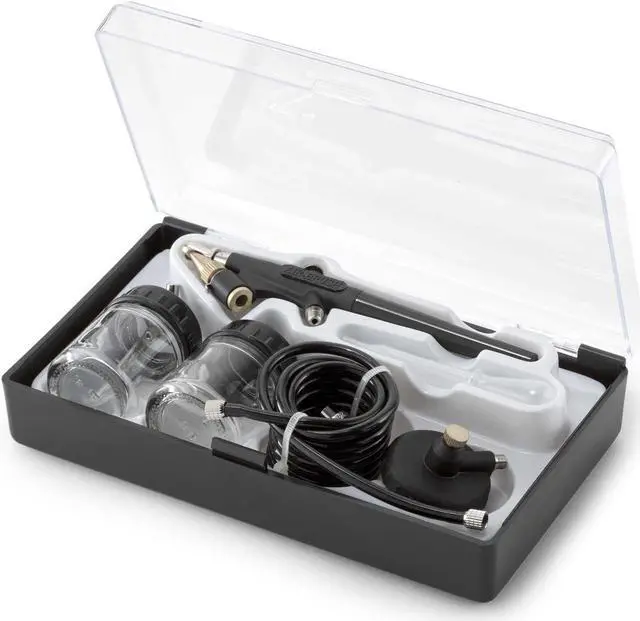 Alt view image 5 of 6 - PointZero Single-action 22cc Siphon-feed Airbrush Set - .8mm Nozzle