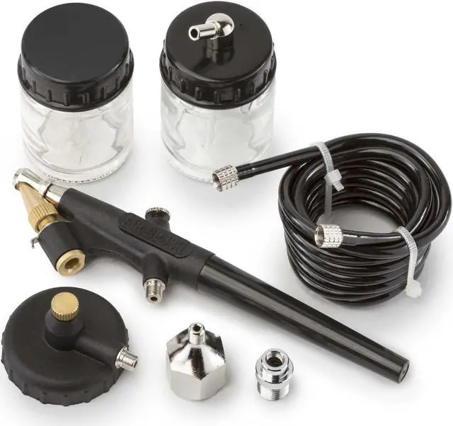 Alt view image 3 of 6 - PointZero Single-action 22cc Siphon-feed Airbrush Set - .8mm Nozzle