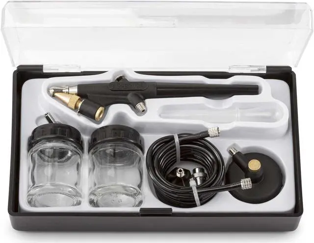Alt view image 4 of 6 - PointZero Single-action 22cc Siphon-feed Airbrush Set - .8mm Nozzle