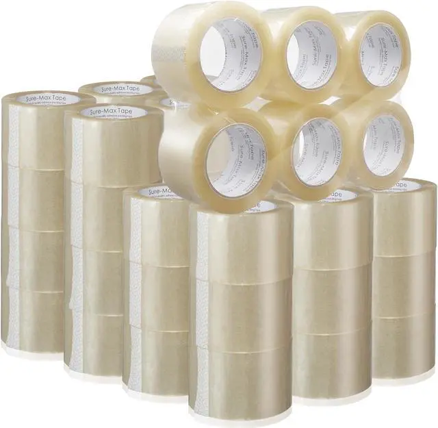 Alt view image 2 of 6 - Sure-Max 48 Rolls Extra-Wide Shipping & Packing Tape (3" x 110 yard/330' each) - Moving & Adhesive Carton Sealing - 2.0mil Clear