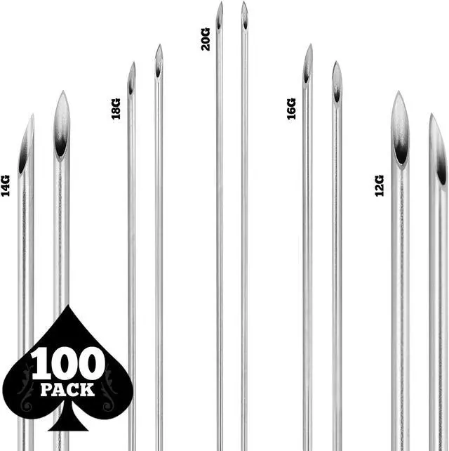 Alt view image 3 of 6 - ACE Needles 100 Mix Body Piercing Needle Sizes 12g, 14g, 16g, 18g and 20g (20 pcs each)