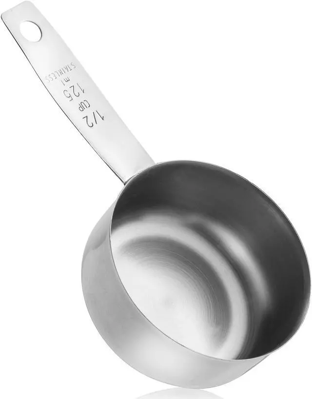 Alt view image 8 of 10 - Olde Midway Stainless Steel Popcorn Machine Accessories - 4 Piece Set with Measuring Spoons, Scoop, and Salt Shaker