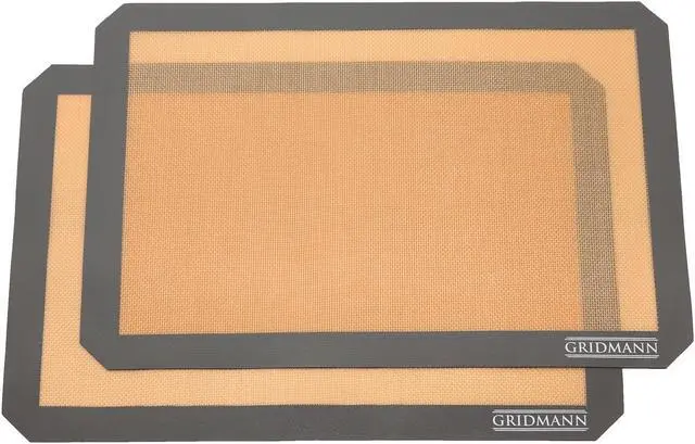 Alt view image 2 of 13 - GRIDMANN Pro Silicone Baking Mat - Set of 2 Non-Stick Half Sheet (16-1/2" x 11-5/8") Food Safe Tray Pan Liners
