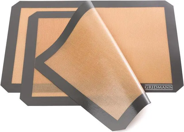 Alt view image 9 of 13 - GRIDMANN Pro Silicone Baking Mat - Set of 2 Non-Stick Half Sheet (16-1/2" x 11-5/8") Food Safe Tray Pan Liners