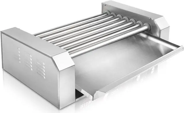 Alt view image 4 of 7 - Olde Midway Electric 18 Hot Dog 7 Roller Grill Cooker Machine 900-Watt - Commercial Grade