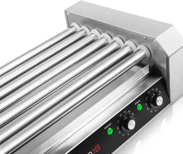 Alt view image 5 of 7 - Olde Midway Electric 18 Hot Dog 7 Roller Grill Cooker Machine 900-Watt - Commercial Grade