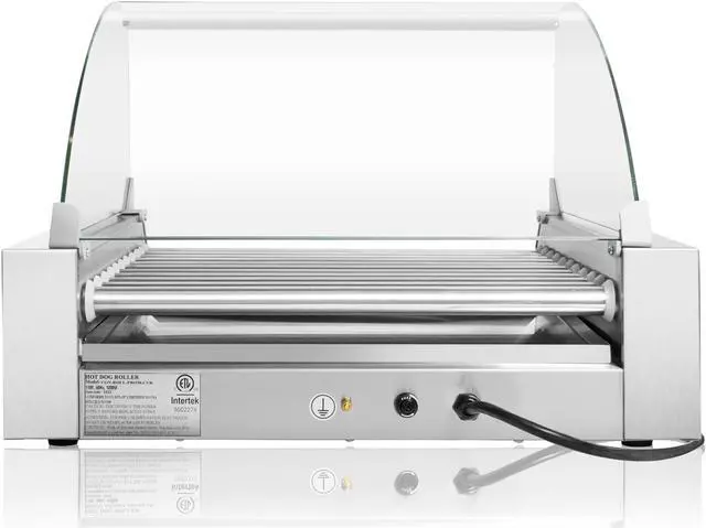 Alt view image 6 of 8 - Olde Midway Electric 30 Hot Dog 11 Roller Grill Cooker Machine with Cover 1400-Watt - Commercial Grade