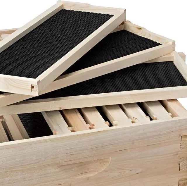 Alt view image 4 of 6 - Honey Keeper Beehive 20 Frame Complete Box Kit (10 Deep and 10 Medium) with Metal Roof for Langstroth Beekeeping