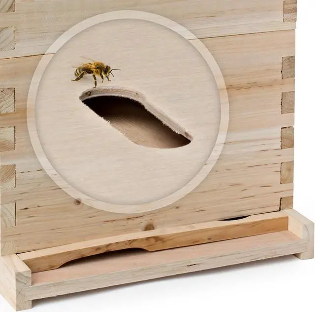 Alt view image 5 of 6 - Honey Keeper Beehive 20 Frame Complete Box Kit (10 Deep and 10 Medium) with Metal Roof for Langstroth Beekeeping